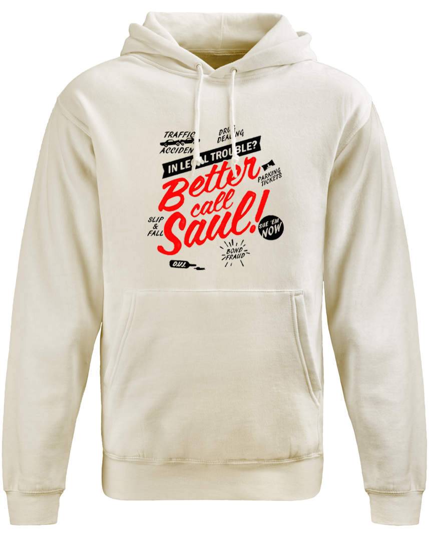 Krem Oversize Fit Better Call Saul Kapüşonlu Hoodie Sweatshirt