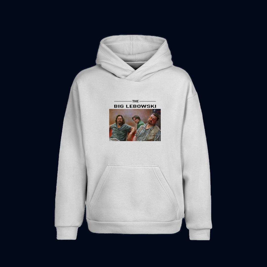 THE BIG LEBOWSKI Beyaz Oversize Hoodie Kapüşonlu Sweatshirt