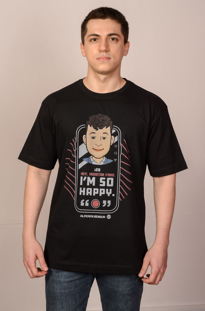 Siyah Oversize NBA Alperen Şengün T-Shirt