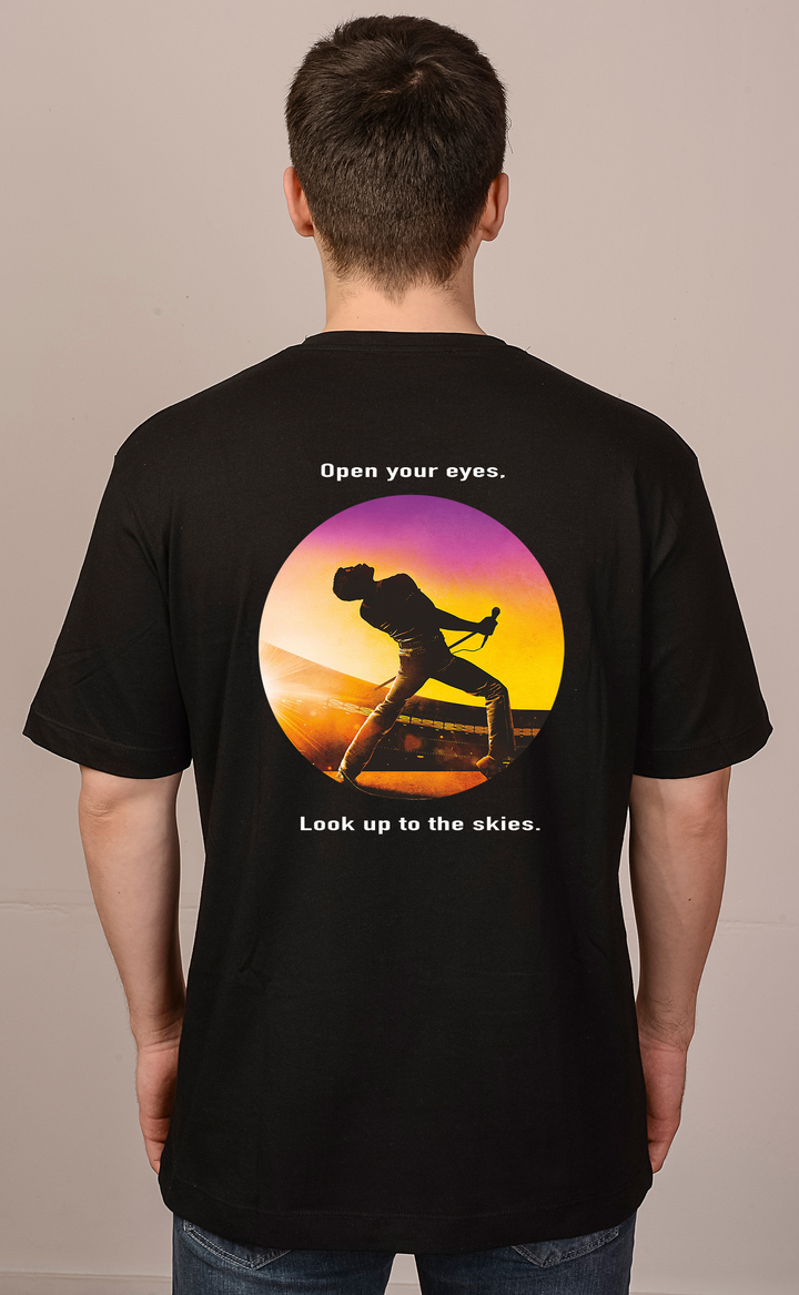 Siyah Oversize Freddie Mercury T-Shirt