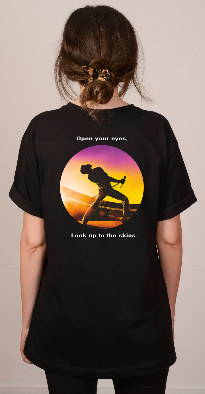 Siyah Oversize Freddie Mercury T-Shirt