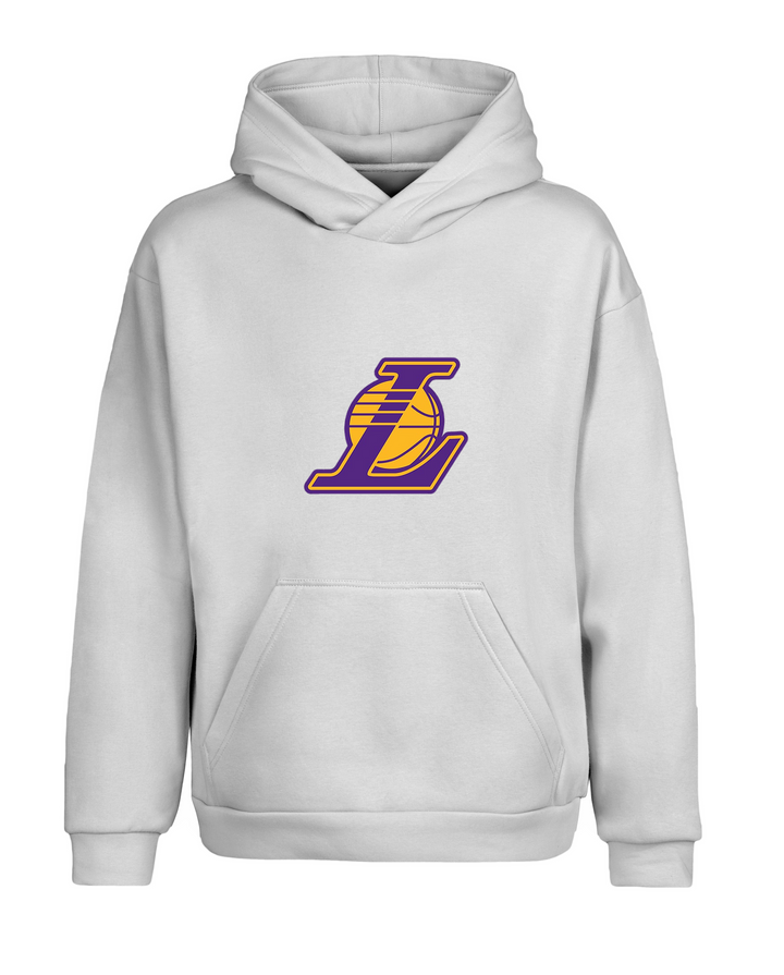 Oversize Fit Los Angeles Lakers NBA Kapüşonlu Hoodie Sweatshirt