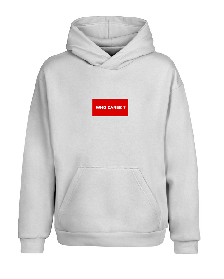 Oversize Who Cares Kapüşonlu Hoodie Sweatshirt