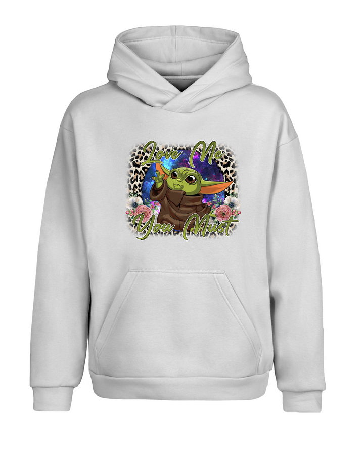 Oversize Baby Yoda Kapüşonlu Hoodie Sweatshirt