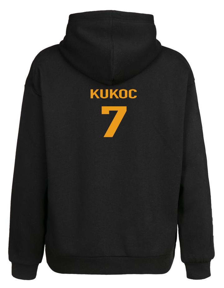 Siyah Oversize Jugoplastika Kukoc Kapüşonlu Hoodie Sweatshirt