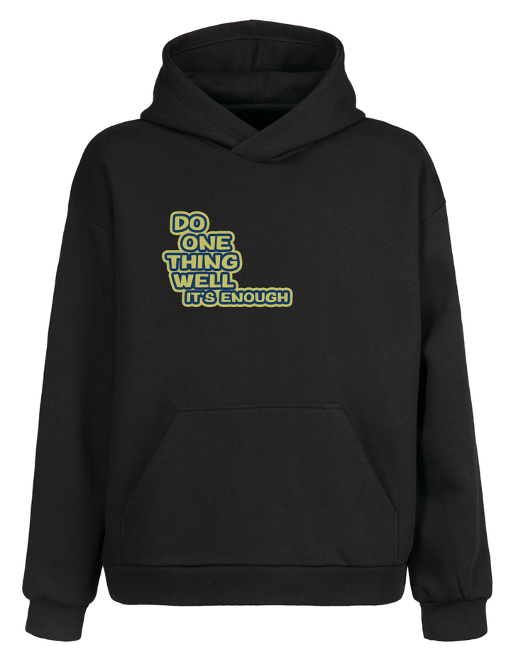 Siyah Oversize Fit Kapüşonlu Hoodie Sweatshirt