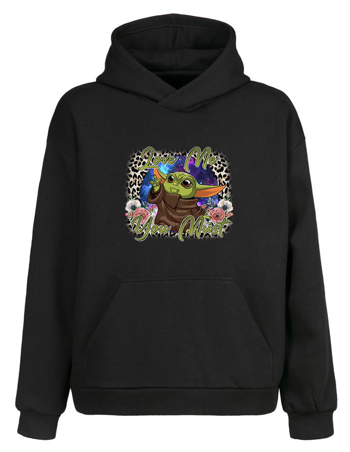 Oversize Baby Yoda Kapüşonlu Hoodie Sweatshirt