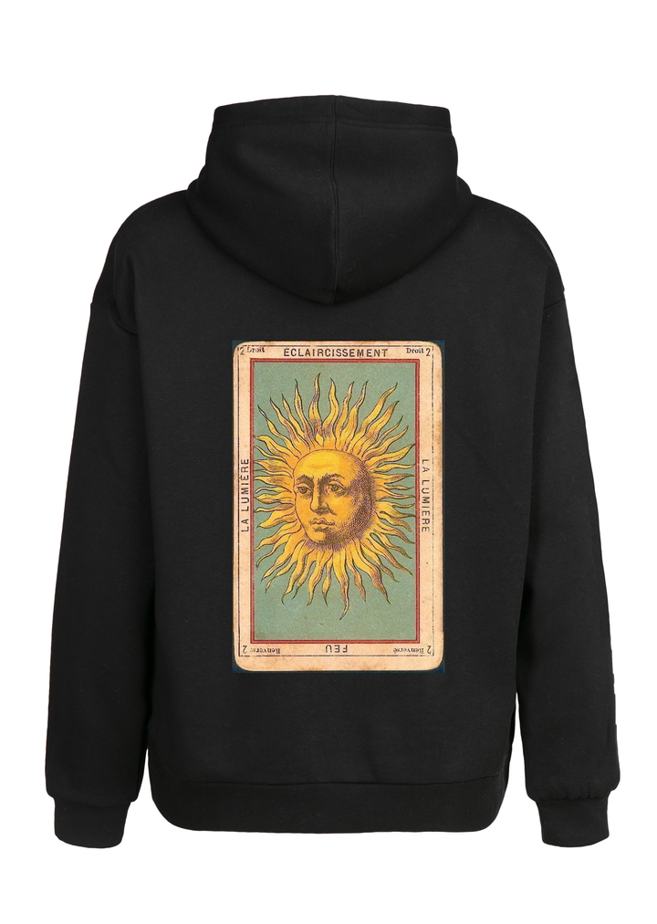 Siyah Oversize The Sun Kapüşonlu Hoodie Sweatshirt