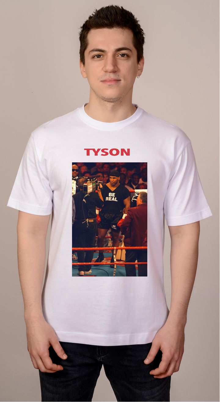 Beyaz Oversize Mike Tyson T-Shirt