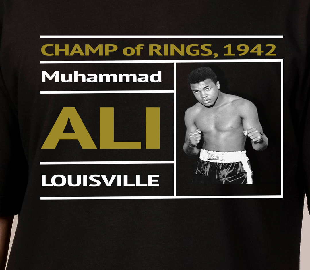 Siyah Oversize Muhammed Ali T-Shirt